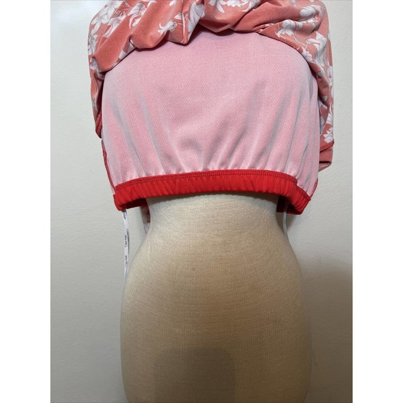 CALVIN KLEIN Women’s L Tank Top Red Floral Polyester Spandex Shelf Liner - Picture 3 of 8
